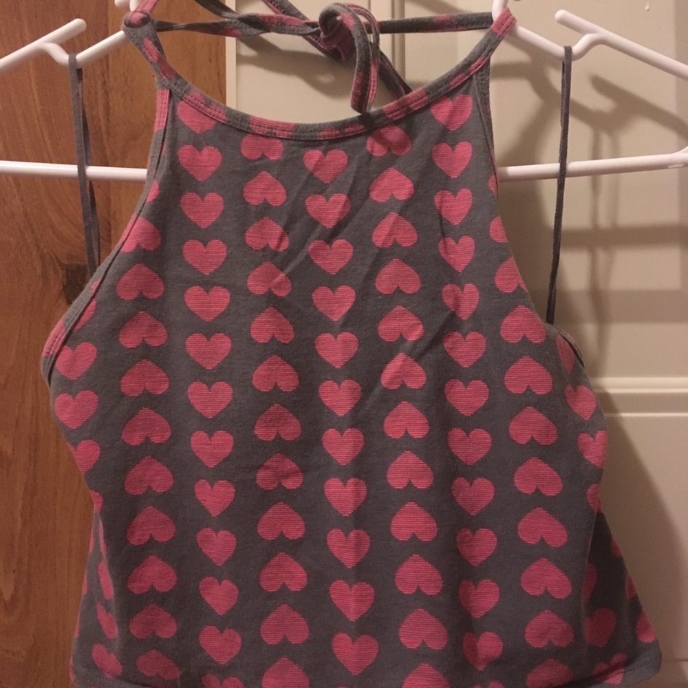 Girly Heart Crop Top - High Neck
